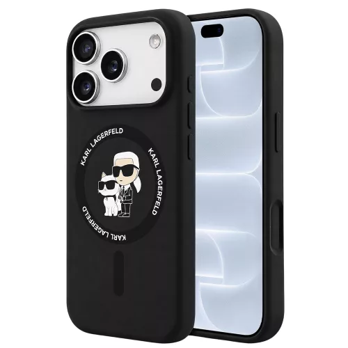 Karl Lagerfeld - Silicone KC Body Ring MagSafe (KLHMP18LSCMKCRHK) - iPhone 18 Pro / iPhone 17 Pro - Black