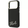 Karl Lagerfeld - Grained Leather with Resin Sign Logo MagSafe (KLHMP18L6PWKSRSK) - iPhone 18 Pro / iPhone 17 Pro - Black