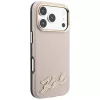 Karl Lagerfeld - Grained Leather with Resin Sign Logo MagSafe (KLHMP18L6PWKSRSP) - iPhone 18 Pro / iPhone 17 Pro - Pink