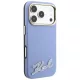 Karl Lagerfeld - Grained Leather with Resin Sign Logo MagSafe (KLHMP18L6PWKSRSB) - iPhone 18 Pro / iPhone 17 Pro - Light Blue
