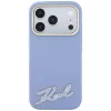 Karl Lagerfeld - Grained Leather with Resin Sign Logo MagSafe (KLHMP18L6PWKSRSB) - iPhone 18 Pro / iPhone 17 Pro - Light Blue