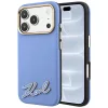 Karl Lagerfeld - Grained Leather with Resin Sign Logo MagSafe (KLHMP18L6PWKSRSB) - iPhone 18 Pro / iPhone 17 Pro - Light Blue