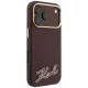 Karl Lagerfeld - Grained Leather with Resin Sign Logo MagSafe (KLHMP18L6PWKSRSR) - iPhone 18 Pro / iPhone 17 Pro - Burgundy
