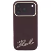 Karl Lagerfeld - Grained Leather with Resin Sign Logo MagSafe (KLHMP18L6PWKSRSR) - iPhone 18 Pro / iPhone 17 Pro - Burgundy