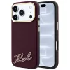 Karl Lagerfeld - Grained Leather with Resin Sign Logo MagSafe (KLHMP18L6PWKSRSR) - iPhone 18 Pro / iPhone 17 Pro - Burgundy
