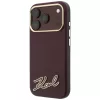 Karl Lagerfeld - Grained Leather Resin Sign Logo MagSafe (KLHMP18X6PWKSRSR) - iPhone 18 Pro Max / iPhone 17 Pro Max - Burgundy