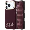 Karl Lagerfeld - Grained Leather Resin Sign Logo MagSafe (KLHMP18X6PWKSRSR) - iPhone 18 Pro Max / iPhone 17 Pro Max - Burgundy