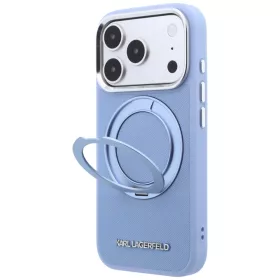   Karl Lagerfeld - Saffiano Ring Stand 360° Classic Logo (KLHMP18L6PSARSKMB) - iPhone 18 Pro / iPhone 17 Pro - Light Blue