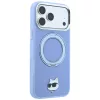 Karl Lagerfeld - Leather Ring Stand 360 C Pin MagSafe (KLHMP18LPSRSCHHB) - iPhone 18 Pro / iPhone 17 Pro - Light Blue