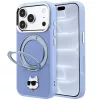 Karl Lagerfeld - Leather Ring Stand 360 C Pin MagSafe (KLHMP18LPSRSCHHB) - iPhone 18 Pro / iPhone 17 Pro - Light Blue