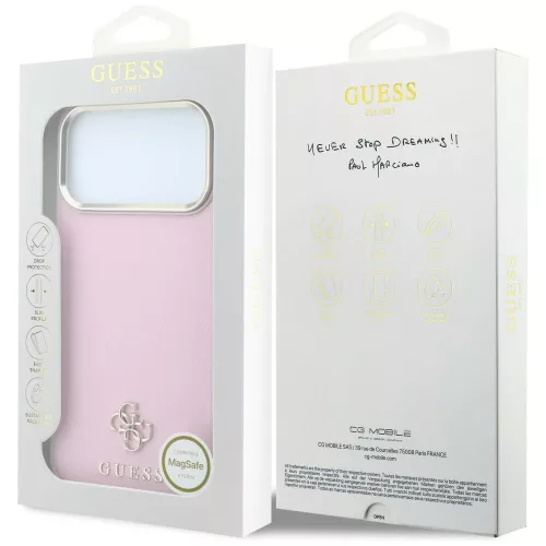 Guess - Saffiano Small 4G Classic MagSafe (GUHMP18X6PSA4DMP) - iPhone 18 Pro Max / iPhone 17 Pro Max - Pink