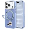 Karl Lagerfeld - Leather Ring Stand 360 KC Pin MagSafe (KLHMP18LPSRSKCHB) - iPhone 18 Pro / iPhone 17 Pro - Light Blue