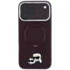 Karl Lagerfeld - Leather Ring Stand 360 KC Pin MagSafe (KLHMP18LPSRSKCHR) - iPhone 18 Pro / iPhone 17 Pro - Burgundy