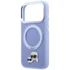 Karl Lagerfeld - Leather Ring Stand 360 KC Pin MagSafe (KLHMP18XPSRSKCHB) - iPhone 18 Pro Max / iPhone 17 Pro Max - Light Blue
