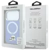 Karl Lagerfeld - Leather Ring Stand 360 KC Pin MagSafe (KLHMP18XPSRSKCHB) - iPhone 18 Pro Max / iPhone 17 Pro Max - Light Blue