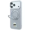 Karl Lagerfeld - Leather Ring Stand 360 K Pin MagSafe (KLHMP18LPSRSKLHG) - iPhone 18 Pro / iPhone 17 Pro - Grey