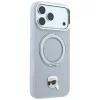 Karl Lagerfeld - Leather Ring Stand 360 K Pin MagSafe (KLHMP18LPSRSKLHG) - iPhone 18 Pro / iPhone 17 Pro - Grey