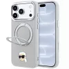 Karl Lagerfeld - Leather Ring Stand 360 K Pin MagSafe (KLHMP18LPSRSKLHG) - iPhone 18 Pro / iPhone 17 Pro - Grey