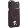 Karl Lagerfeld - Leather Ring Stand 360 K Pin MagSafe (KLHMP18LPSRSKLHR) - iPhone 18 Pro / iPhone 17 Pro - Burgundy