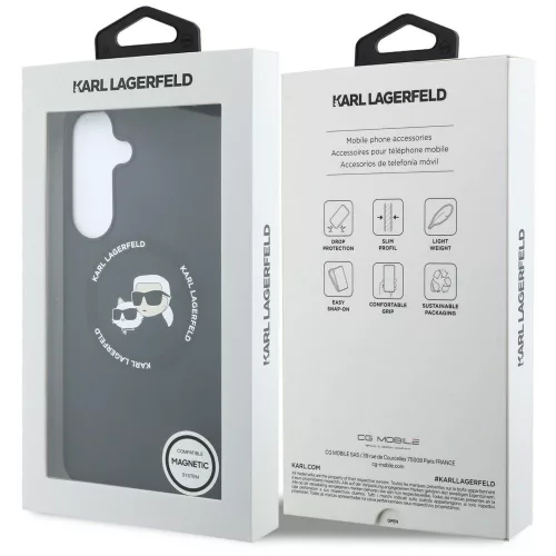 Karl Lagerfeld - Silicone KC Heads Magnetic (KLHMS26FESKCHTCK) - Samsung Galaxy S26 FE - Black