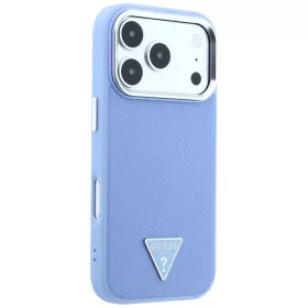   Guess - Grained Triangle Logo MagSafe (GUHMP18LPGSMTLSB) - iPhone 18 Pro / iPhone 17 Pro - Light Blue