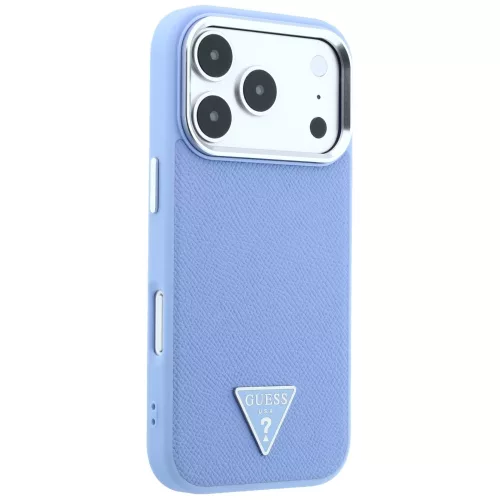 Guess - Grained Triangle Logo MagSafe (GUHMP18LPGSMTLSB) - iPhone 18 Pro / iPhone 17 Pro - Light Blue