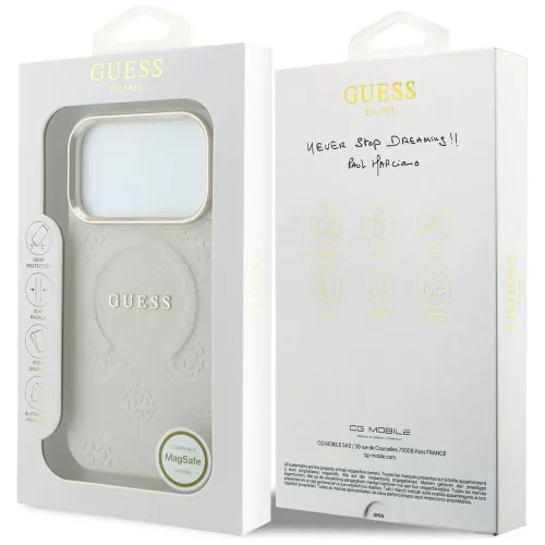 Guess - Peony Hot Stamp MagSafe (GUHMP18XPSAMSECE) - iPhone 18 Pro Max / iPhone 17 Pro Max - Beige