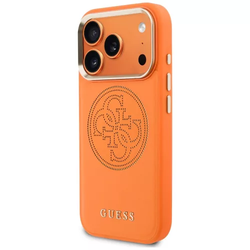 Guess - Leather Perforated 4G MagSafe (GUHMP18L5PG4SRGO) - iPhone 18 Pro / iPhone 17 Pro - Orange