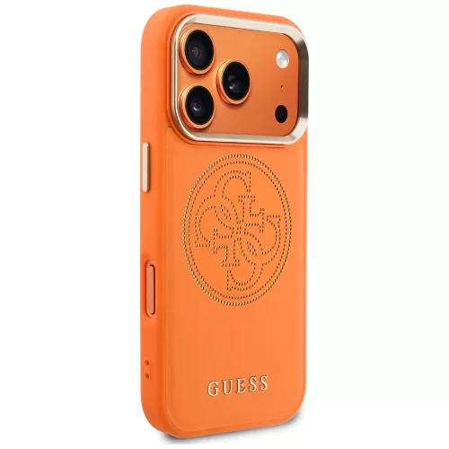 Guess - Leather Perforated 4G MagSafe (GUHMP18L5PG4SRGO) - iPhone 18 Pro / iPhone 17 Pro - Orange