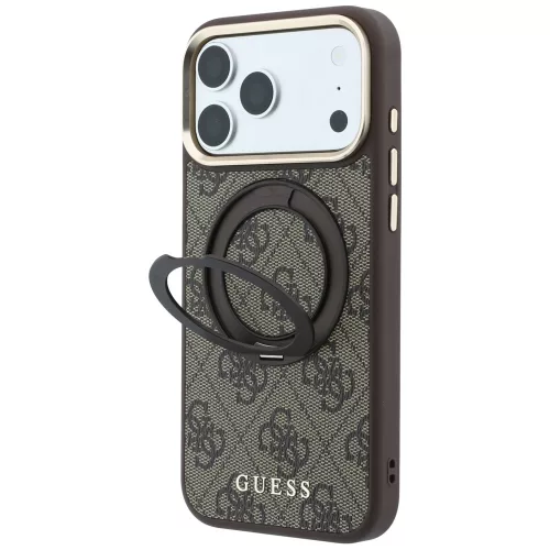 Guess - Ring Stand 360 4G Leather Classic Logo MagSafe (GUHMP18X6PS4RSCLW) - iPhone 18 Pro Max / iPhone 17 Pro Max - Brown