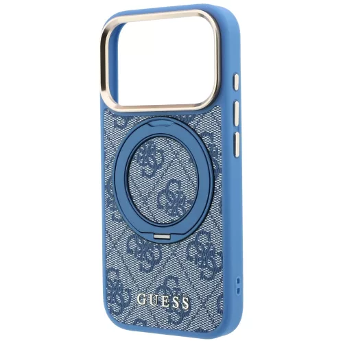 Guess - Ring Stand 360 4G Leather Classic Logo MagSafe (GUHMP18L6PS4RSCLB) - iPhone 18 Pro / iPhone 17 Pro - Blue