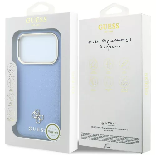 Guess - Saffiano Small 4G Classic MagSafe (GUHMP18X6PSA4DMB) - iPhone 18 Pro Max / iPhone 17 Pro Max - Light Blue