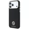 Guess - Grained Leather Round Strass Logo MagSafe (GUHMP18L6PSRMDEK) - iPhone 18 Pro / iPhone 17 Pro - Black
