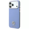 Guess - Grained Leather Round Strass Logo MagSafe (GUHMP18L6PSRMDEB) - iPhone 18 Pro / iPhone 17 Pro - Light Blue