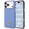 Guess - Grained Leather Round Strass Logo MagSafe (GUHMP18L6PSRMDEB) - iPhone 18 Pro / iPhone 17 Pro - Light Blue