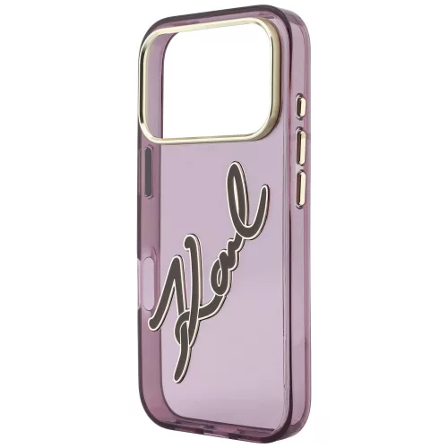 Karl Lagerfeld - IML Big Signature Resin Logo Metal Frame (KLHCP18L6HCKSRR) - iPhone 18 Pro / iPhone 17 Pro - Burgundy