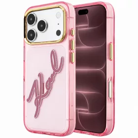   Karl Lagerfeld - IML Big Signature Resin Logo Metal Frame (KLHCP18X6HCKSRP) - iPhone 18 Pro Max / iPhone 17 Pro Max - Pink