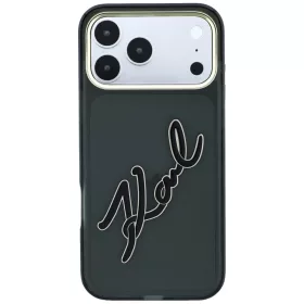   Karl Lagerfeld - IML Big Signature Resin Logo Metal Frame (KLHCP18X6HCKSRK) - iPhone 18 Pro Max / iPhone 17 Pro Max - Black