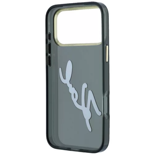 Karl Lagerfeld - IML Big Signature Resin Logo Metal Frame (KLHCP18X6HCKSRK) - iPhone 18 Pro Max / iPhone 17 Pro Max - Black