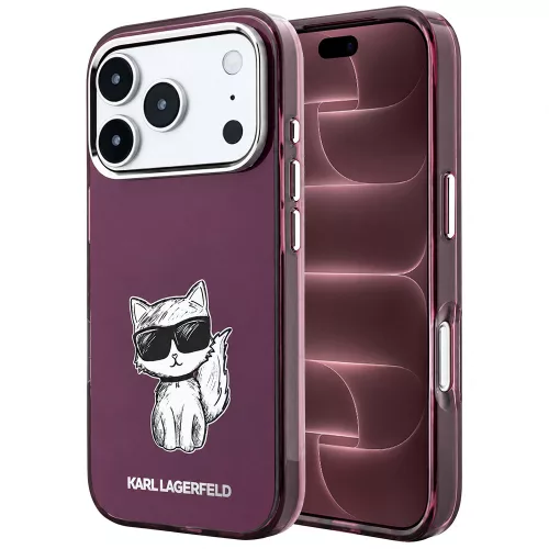 Karl Lagerfeld - IML Choupette Body Sketch Print MagSafe (KLHMP18X6HCIKDR) - iPhone 18 Pro Max / iPhone 17 Pro Max - Burgundy
