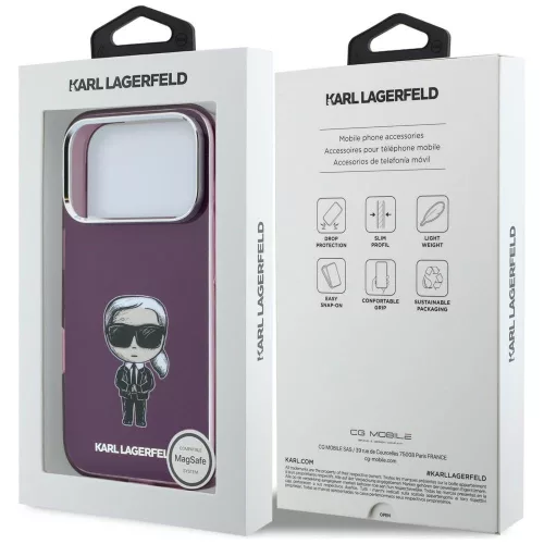 Karl Lagerfeld - IML Ikonik Sketch Print MagSafe (KLHMP18X6HKIKDR) - iPhone 18 Pro Max / iPhone 17 Pro Max - Burgundy