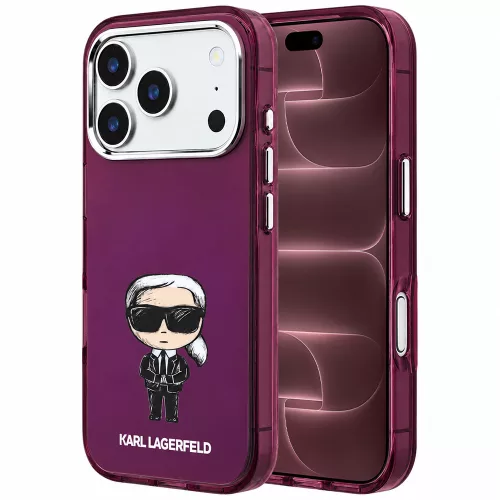 Karl Lagerfeld - IML Ikonik Sketch Print MagSafe (KLHMP18X6HKIKDR) - iPhone 18 Pro Max / iPhone 17 Pro Max - Burgundy