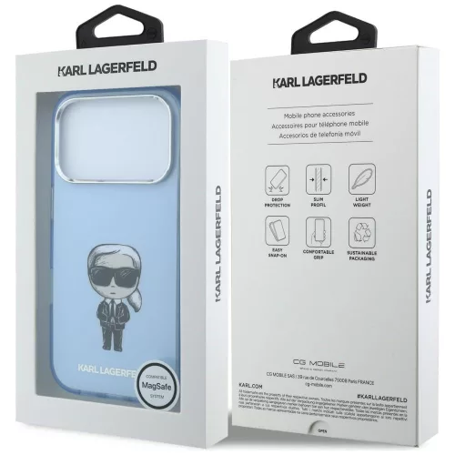 Karl Lagerfeld - IML Ikonik Sketch Print MagSafe (KLHMP18X6HKIKDB) - iPhone 18 Pro Max / iPhone 17 Pro Max - Light Blue