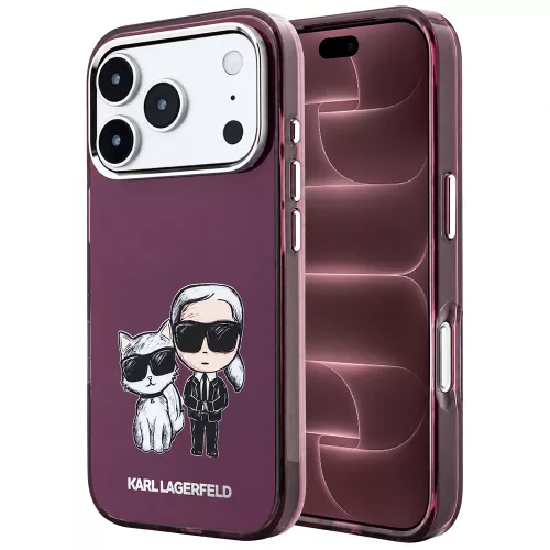Karl Lagerfeld - IML KC Bodies Sketch Print MagSafe (KLHMP18X6HKCIDR) - iPhone 18 Pro Max / iPhone 17 Pro Max - Burgundy