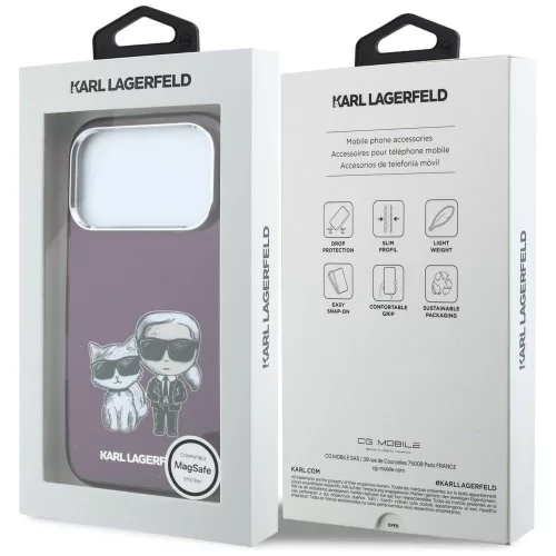 Karl Lagerfeld - IML KC Bodies Sketch Print MagSafe (KLHMP18X6HKCIDR) - iPhone 18 Pro Max / iPhone 17 Pro Max - Burgundy