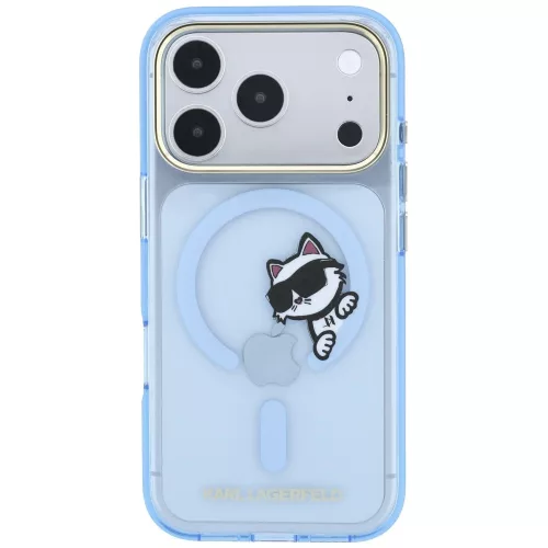 Karl Lagerfeld - IML Peekaboo Print Metal Frame MagSafe (KLHMP18L6HCPSCB) - iPhone 18 Pro / iPhone 17 Pro - Light Blue