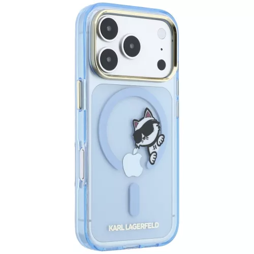 Karl Lagerfeld - IML Peekaboo Print Metal Frame MagSafe (KLHMP18L6HCPSCB) - iPhone 18 Pro / iPhone 17 Pro - Light Blue