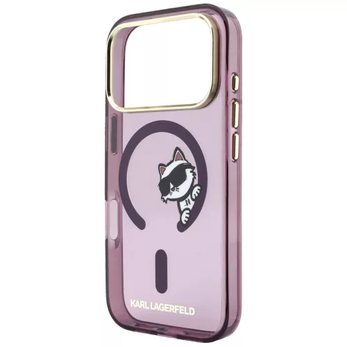 Karl Lagerfeld - IML Peekaboo Print Metal Frame MagSafe (KLHMP18X6HCPSCR) - iPhone 18 Pro Max / iPhone 17 Pro Max - Burgundy