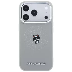   Karl Lagerfeld - Leather Point and C Sketch MagSafe (KLHMP18X6PCCPRG) - iPhone 18 Pro Max / iPhone 17 Pro Max - Grey