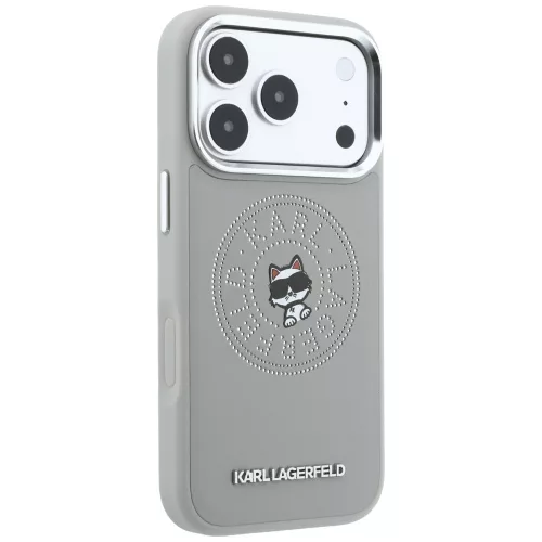 Karl Lagerfeld - Leather Point and C Sketch MagSafe (KLHMP18X6PCCPRG) - iPhone 18 Pro Max / iPhone 17 Pro Max - Grey